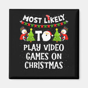 Íman Mais Propenso a Jogar Video Games Natal Divertido