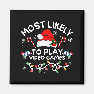 Íman Mais Propenso a Jogar Video Games Natal Gamer Famí
