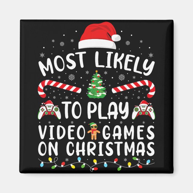 Íman Mais Propenso a Jogar Video Games no Natal da Famí (Frente)