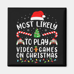 Íman Mais Propenso a Jogar Video Games no Natal Família