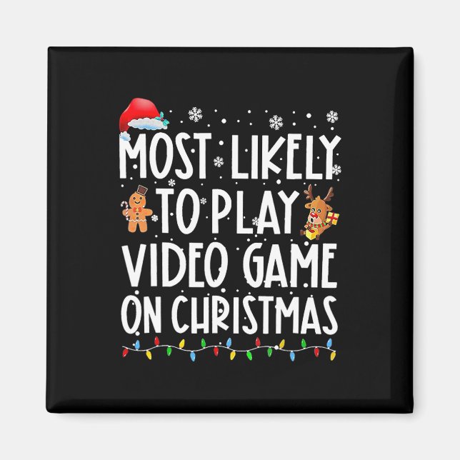 Íman Mais Propenso a Jogar Video Games no Natal Xmas (Frente)