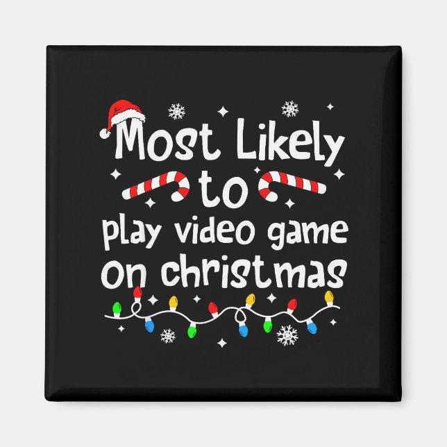 Íman Mais Propenso a Jogar Videojogos no Jogo de Natal (Frente)