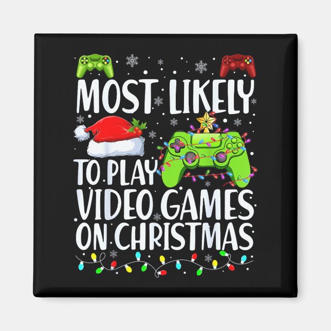 Íman Mais Propenso a Jogar Videojogos no Natal (Frente)