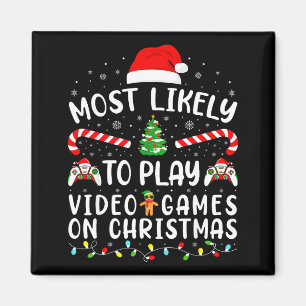 Íman Mais Propenso a Jogar Videojogos no Natal Família 