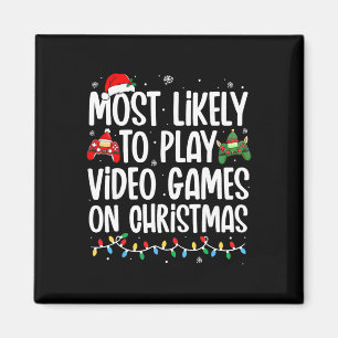 Íman Mais Propenso a Jogar Videojogos no Natal Família