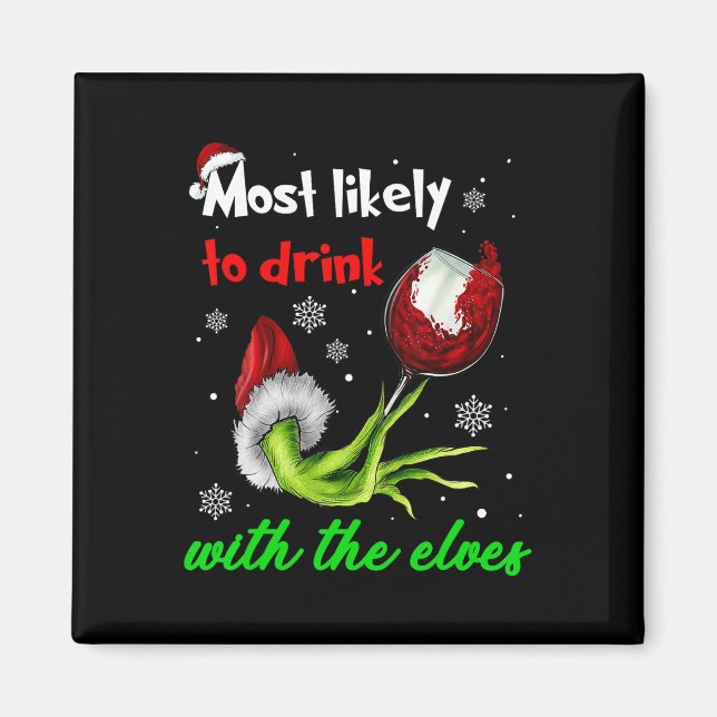 Íman Mais Provável Para Beber Com O Vestido De Natal Do (Frente)