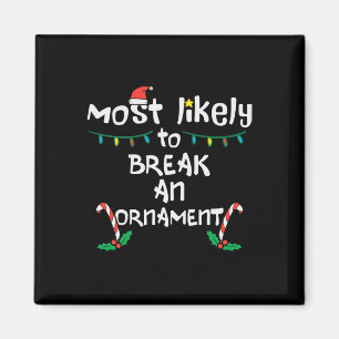 Íman Mais Provável Quebra Uma Família De Natal De Ornam