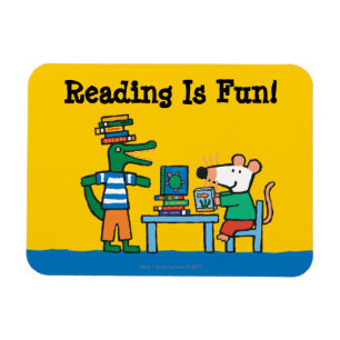 Íman Maisy e os amigos apreciam a biblioteca