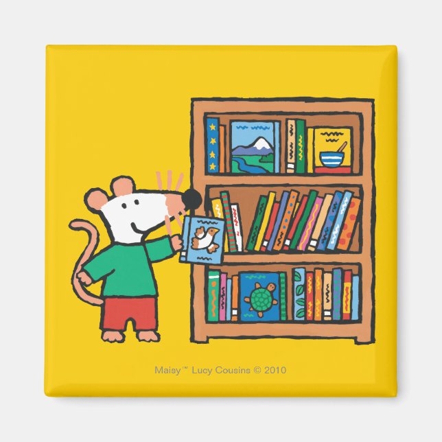 Íman Maisy e uma prateleira de livros (Frente)