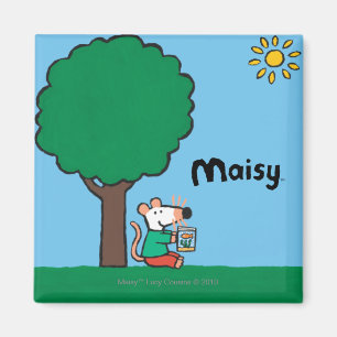 Íman Maisy lê seu livro da biblioteca fora