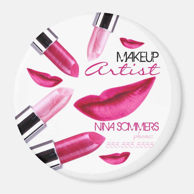 Íman Makeup Artist Round Magnet (Frente)