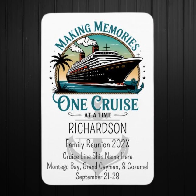 Íman Making Memories One Cruise at a Time Cruise Door (Family Reunion Cruise Door Magnet)