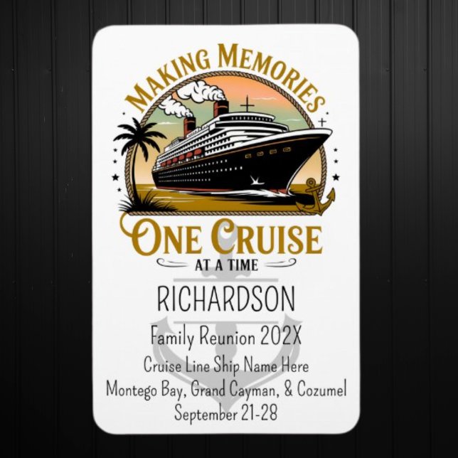 Íman Making Memories One Cruise at a Time Cruise Door (Family Reunion Cruise Door Magnet)