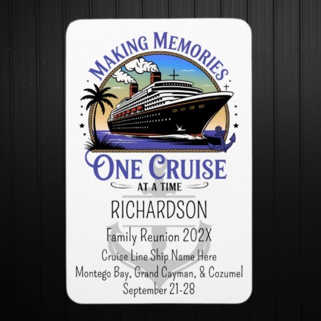 Íman Making Memories One Cruise at a Time Cruise Door (Family Reunion Cruise Door Magnet)