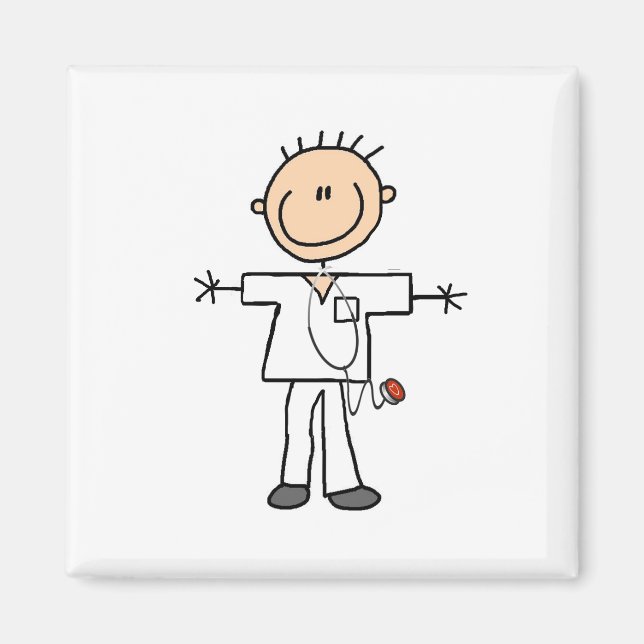Íman Male Stick Figure Nurse (Frente)