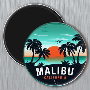 Íman Malibu California Retro Sunset Souvenirs