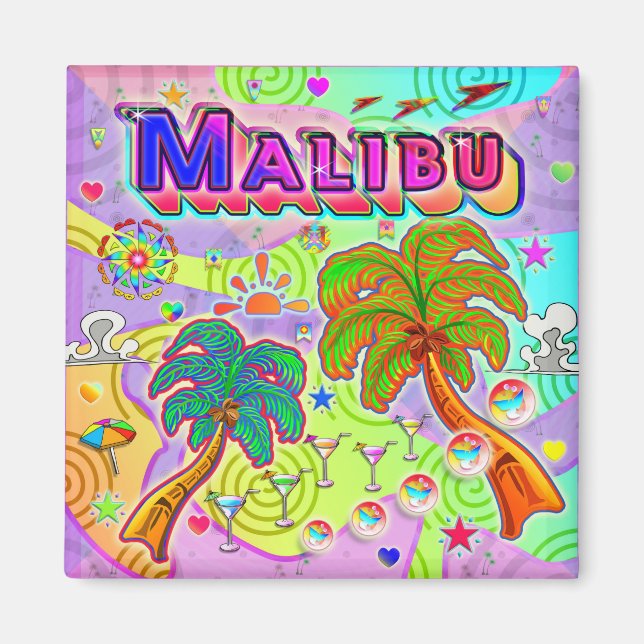 Íman Malibu Férias - Imagem de Destino (Frente)