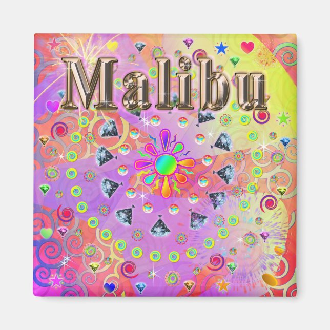 Íman Malibu Lucky Ouro Magnet (Frente)