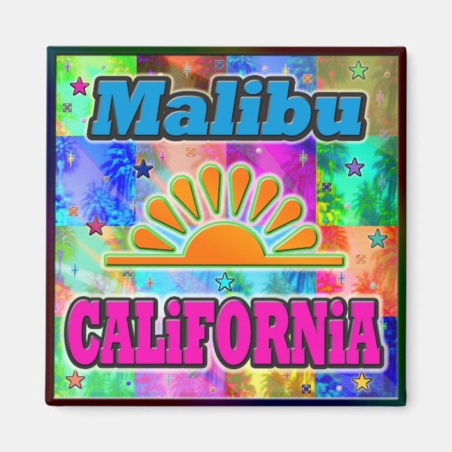 Íman Malibu Sun & Palms Magnet (Frente)