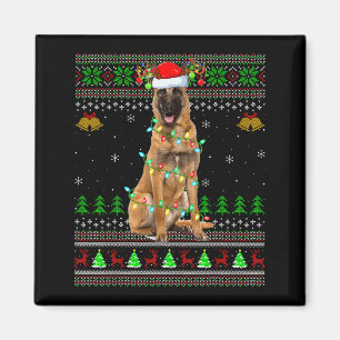 Íman Malinois Cachorro Suéteres Feios de Natal Festa do