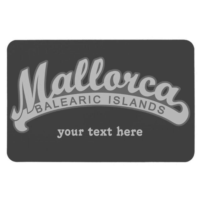 Íman MALLORCA Espanha texto personalizado e ímã colorid (Horizontal)