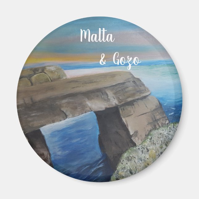 Íman Malta e Gozo souvenir Magnet (Frente)