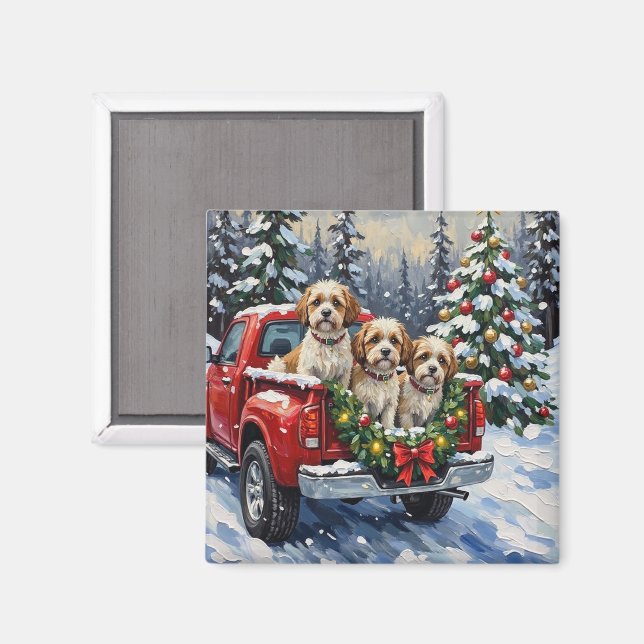 Íman Malti-Tzu Christmas Red Truck Holiday (Front/Back)