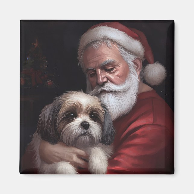 Íman Malti Tzu Com Papai Noel Natal Festivo (Frente)
