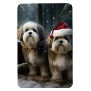 Íman Malti tzu Snowy Sleigh Decoração de Natal