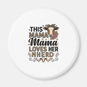 Íman Mama Ama Seu Rebanho Camisa Vintage Vaca Mãe Desig