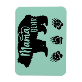 Íman Mama Bear com 3 pegadas (nomes personalizados)