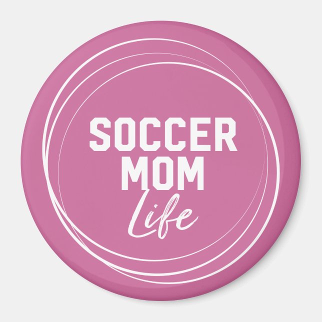 Íman Mama de futebol - Mama de vida rosa (Frente)