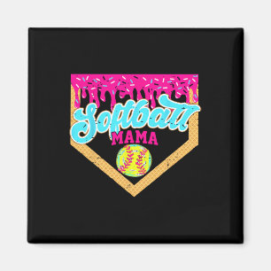 Íman Mama do Softbol Gota Engraçado Dia de Jogo Sorvete