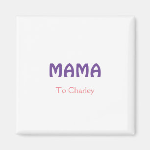 Íman Mama feliz mães retro roxo adicionar nome texto vi