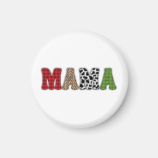 Íman Mama Natal Xadrez Desenho Design (Frente)