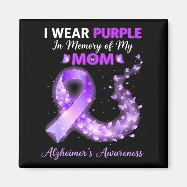 Íman Mama usa roxo em memória da doença de Alzheimer da (Frente)