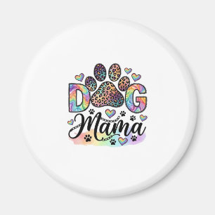Íman Mamãe Cachorro Pata Leopardo Arco-íris Aquarela Co