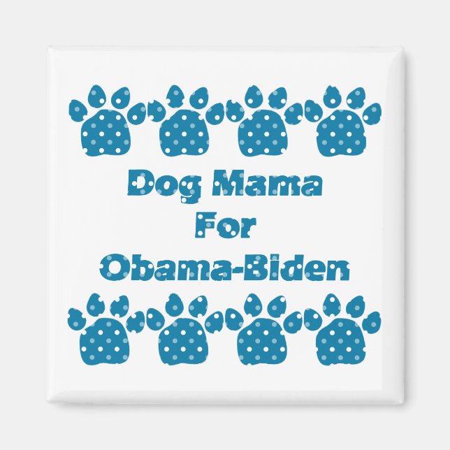 Íman Mamãe Canina Para Obama Teal Dots Magnet (Frente)