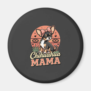 Íman Mamãe Chihuahua Fofa com Laço Mãe de Cachorro