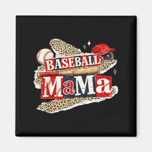 Íman Mamãe de beisebol leopardo dia de jogo temporada d