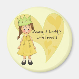 Íman Mamãe de cabelo castanho e Pai Princesa