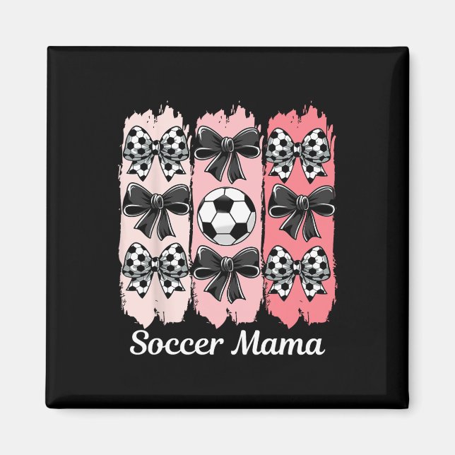 Íman Mamãe de Futebol Fofa Coquette Laço Mamãe de Futeb (Frente)