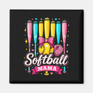 Íman Mamãe de Softbol Sofbol Coquete Arco Softbol
