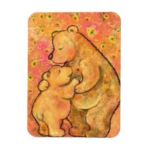 Íman Mamãe e Baby Bear - Adicione Sua Imagem / Texto /