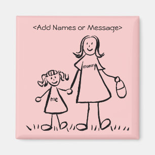 Íman Mamãe e eu - Magnetos personalizados de mãe e fi