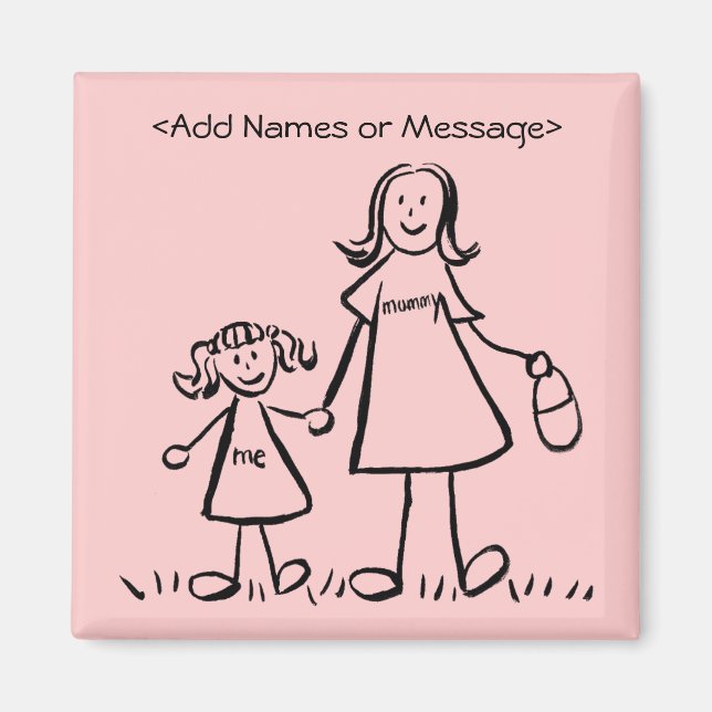 Íman Mamãe e eu - Magnetos personalizados de mãe e filh (Frente)