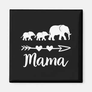 Íman Mamãe elefante 2 bebês filhos mãe de dois adorável