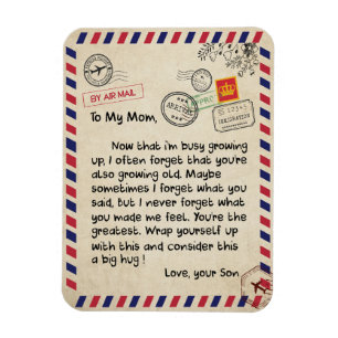 Íman Mamãe Gifts   Carta À Minha Mãe Amor Do Filho