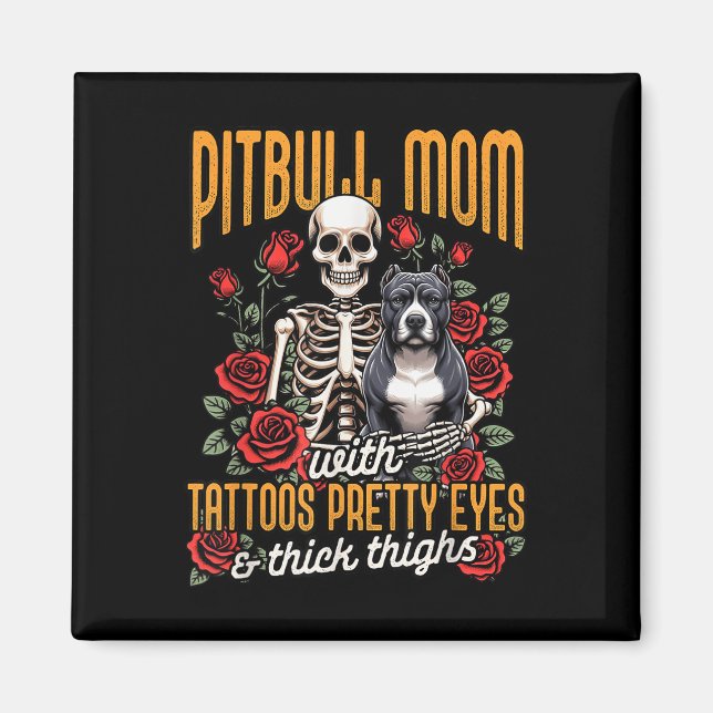Íman Mamãe Pitbull Mãe Cachorro Mãe Pitbull Mãe Com Ta (Frente)