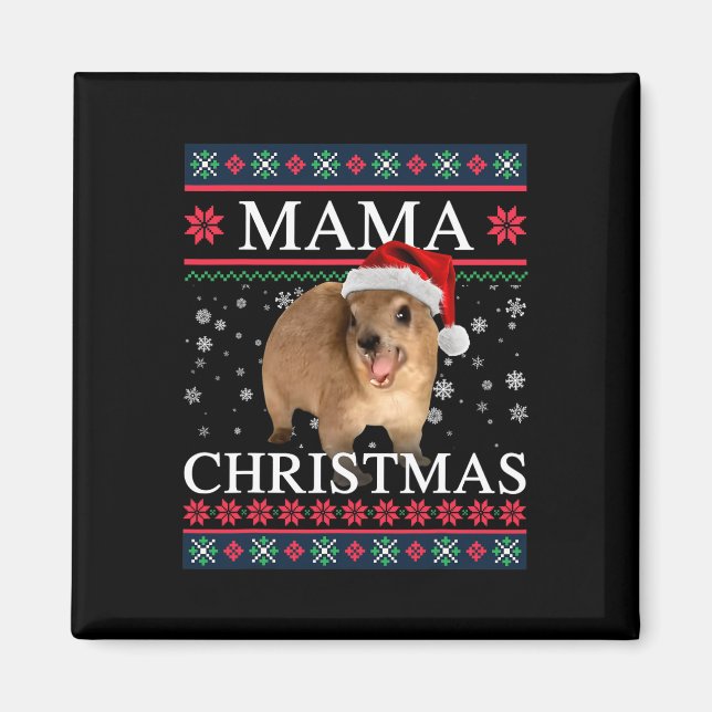 Íman Mamãe Rock Hyrax Natal Estilo Feio  (Frente)